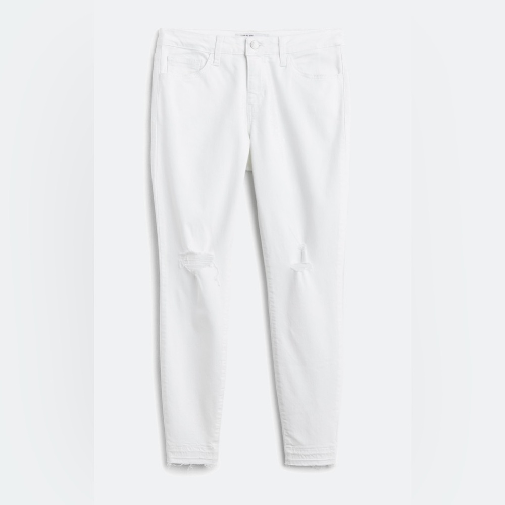 Just Black Marie Distressed Released Hem Women's Crisp White Skinny Jeans